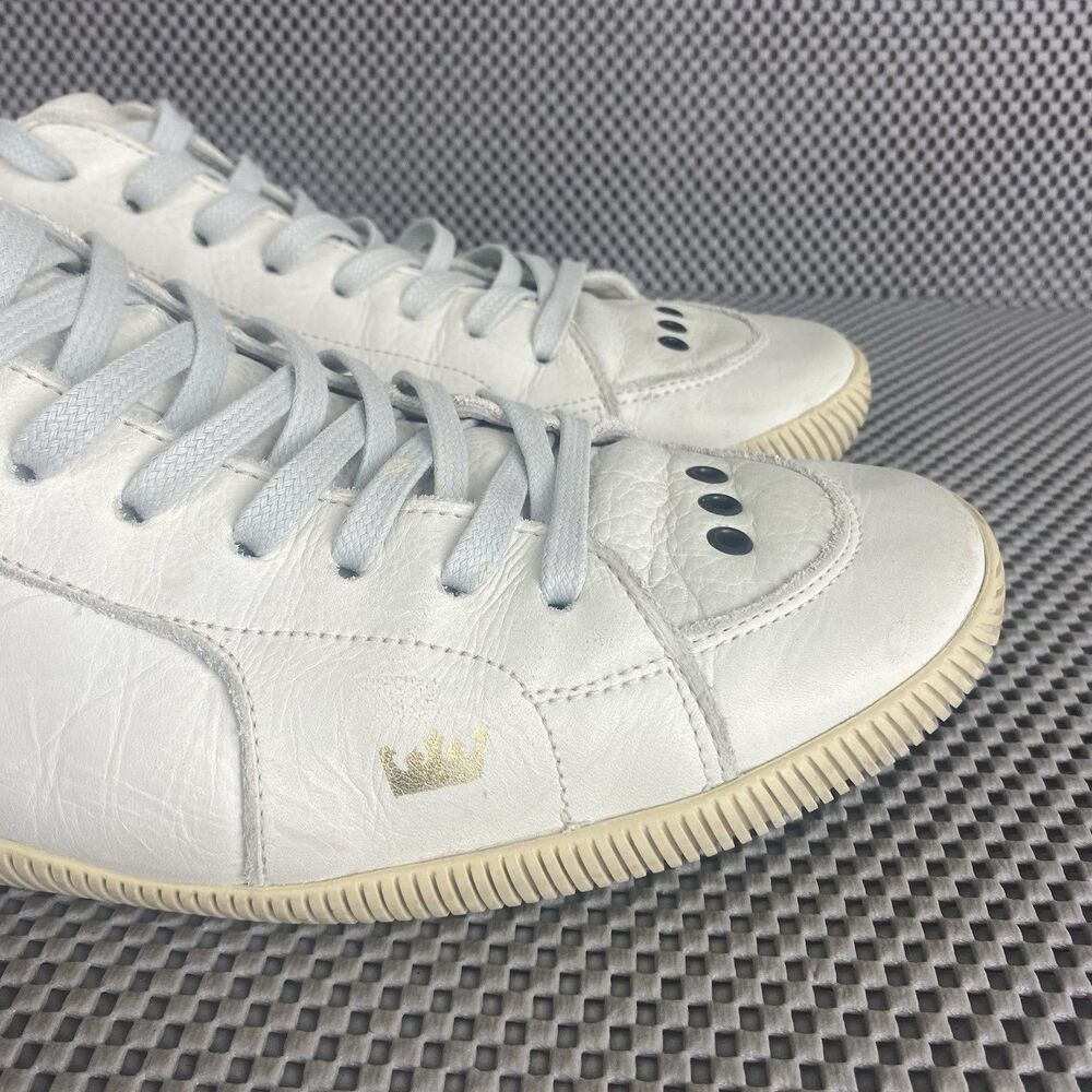 Osklen Riva Lona Sneakers Mens 12 White Leather Lace Up Low Top Casual - Picture 11 of 14